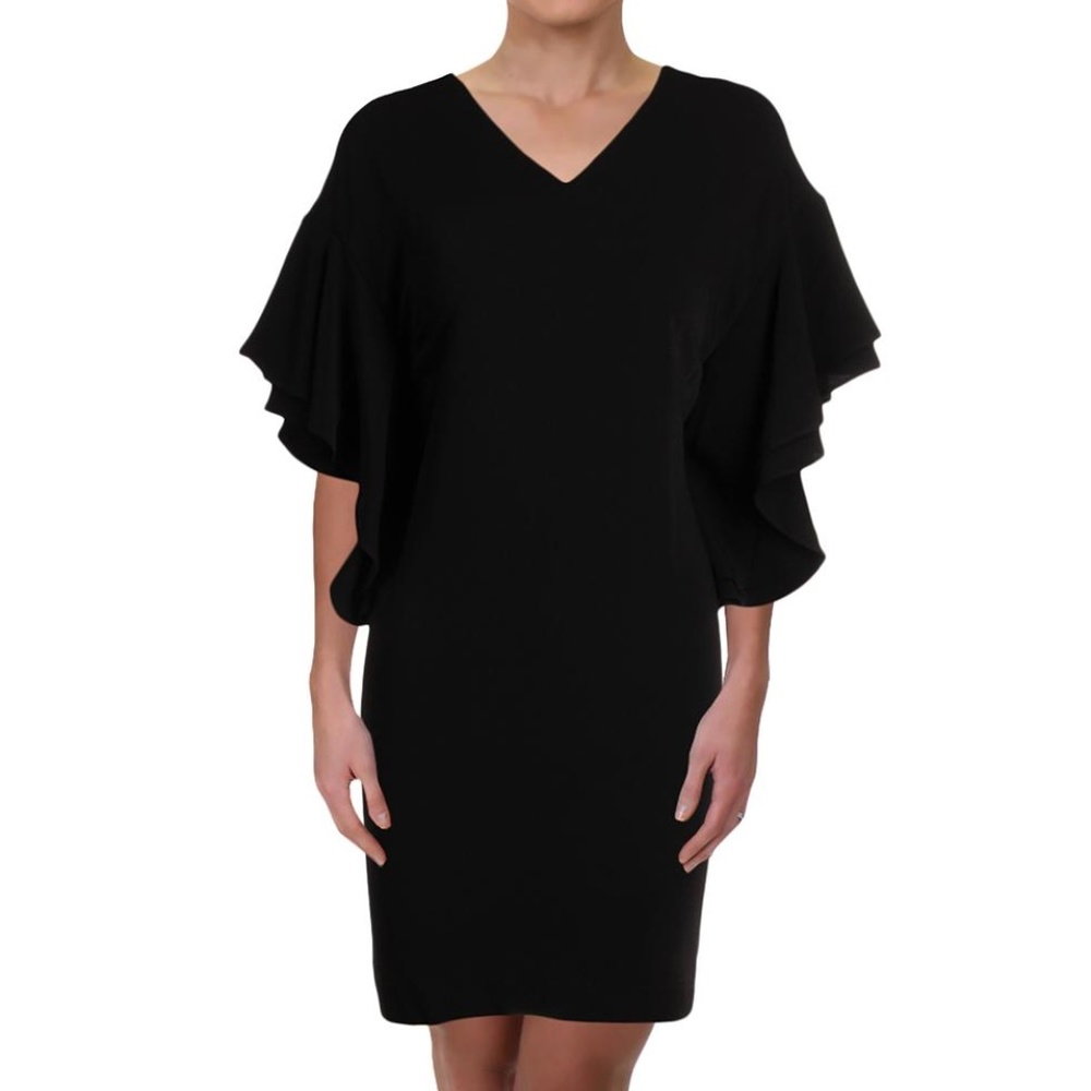❤️‍🔥 SALE NWT Ralph Lauren Black Ruffle Cocktail Dress